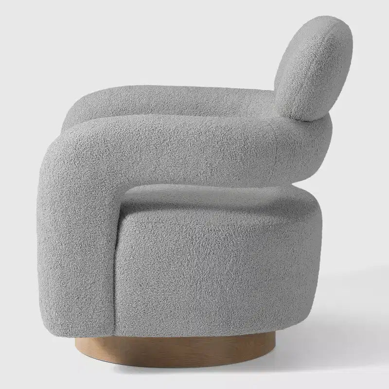 WestinTrends Alexandria Poltrona Girevole Accent con Schienale Curvo Rivestita in Finta Pelliccia di Agnello Stile Mid-Century Moderno (Set da 2)