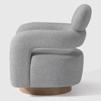 WestinTrends Alexandria Poltrona Girevole Accent con Schienale Curvo Rivestita in Finta Pelliccia di Agnello Stile Mid-Century Moderno (Set da 2)