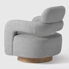 WestinTrends Alexandria Poltrona Girevole Accent con Schienale Curvo Rivestita in Finta Pelliccia di Agnello Stile Mid-Century Moderno (Set da 2)