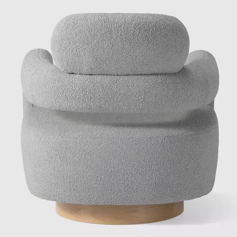 WestinTrends Alexandria Poltrona Girevole Accent con Schienale Curvo Rivestita in Finta Pelliccia di Agnello Stile Mid-Century Moderno (Set da 2)