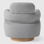 WestinTrends Alexandria Poltrona Girevole Accent con Schienale Curvo Rivestita in Finta Pelliccia di Agnello Stile Mid-Century Moderno (Set da 2)