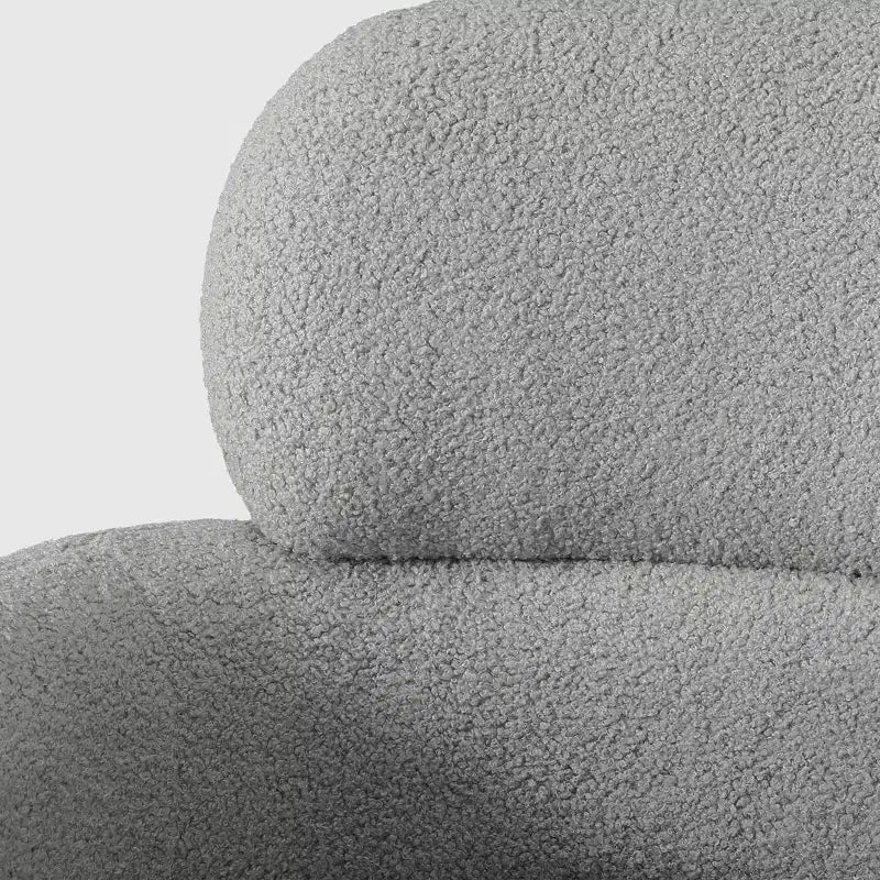 WestinTrends Alexandria Poltrona Girevole Accent con Schienale Curvo Rivestita in Finta Pelliccia di Agnello Stile Mid-Century Moderno (Set da 2)