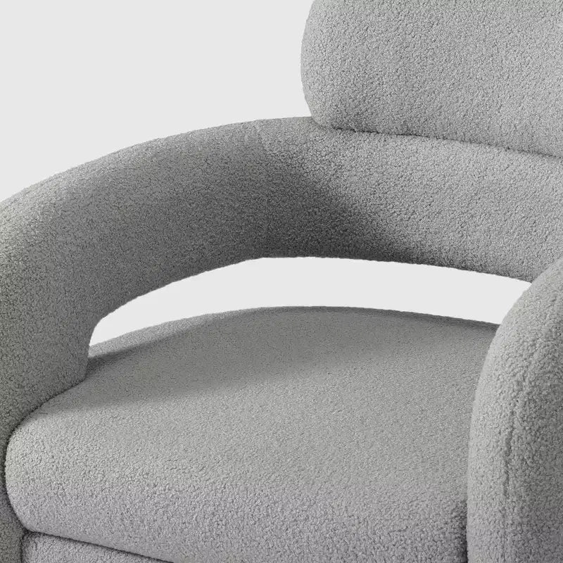 WestinTrends Alexandria Poltrona Girevole Accent con Schienale Curvo Rivestita in Finta Pelliccia di Agnello Stile Mid-Century Moderno (Set da 2)