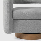 WestinTrends Alexandria Poltrona Girevole Accent con Schienale Curvo Rivestita in Finta Pelliccia di Agnello Stile Mid-Century Moderno (Set da 2)