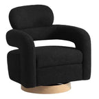 WestinTrends Alexandria Poltrona Girevole Accent con Schienale Curvo Rivestita in Finta Pelliccia di Agnello Stile Mid-Century Moderno (Set da 2)