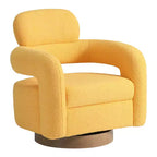 WestinTrends Alexandria Poltrona Girevole Accent con Schienale Curvo Rivestita in Finta Pelliccia di Agnello Stile Mid-Century Moderno (Set da 2)