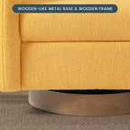 WestinTrends Alexandria Poltrona Girevole Accent con Schienale Curvo Rivestita in Finta Pelliccia di Agnello Stile Mid-Century Moderno (Set da 2)