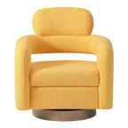 WestinTrends Alexandria Poltrona Girevole Accent con Schienale Curvo Rivestita in Finta Pelliccia di Agnello Stile Mid-Century Moderno (Set da 2)
