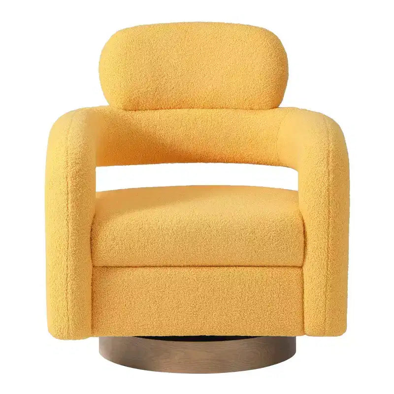 WestinTrends Alexandria Poltrona Girevole Accent con Schienale Curvo Rivestita in Finta Pelliccia di Agnello Stile Mid-Century Moderno (Set da 2)