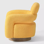 WestinTrends Alexandria Poltrona Girevole Accent con Schienale Curvo Rivestita in Finta Pelliccia di Agnello Stile Mid-Century Moderno (Set da 2)