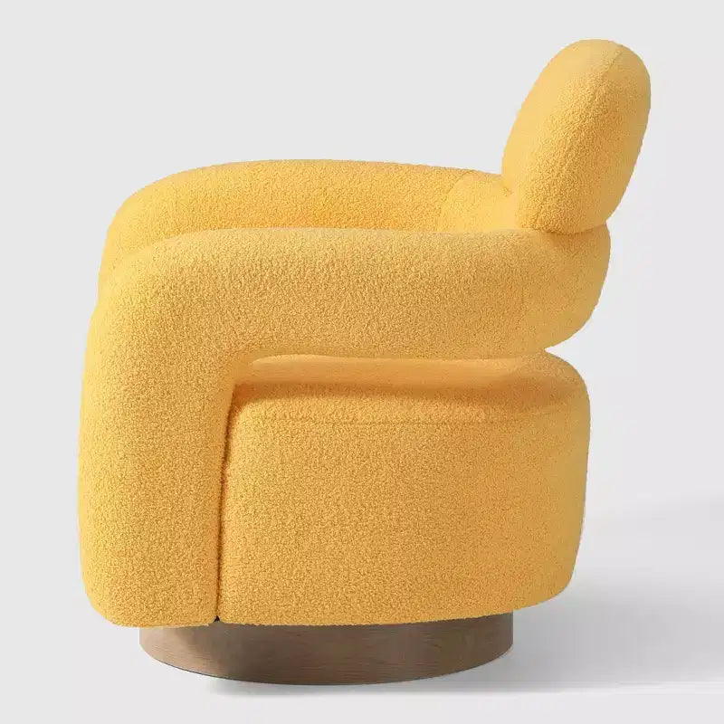 WestinTrends Alexandria Poltrona Girevole Accent con Schienale Curvo Rivestita in Finta Pelliccia di Agnello Stile Mid-Century Moderno (Set da 2)