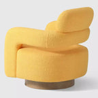 WestinTrends Alexandria Poltrona Girevole Accent con Schienale Curvo Rivestita in Finta Pelliccia di Agnello Stile Mid-Century Moderno (Set da 2)