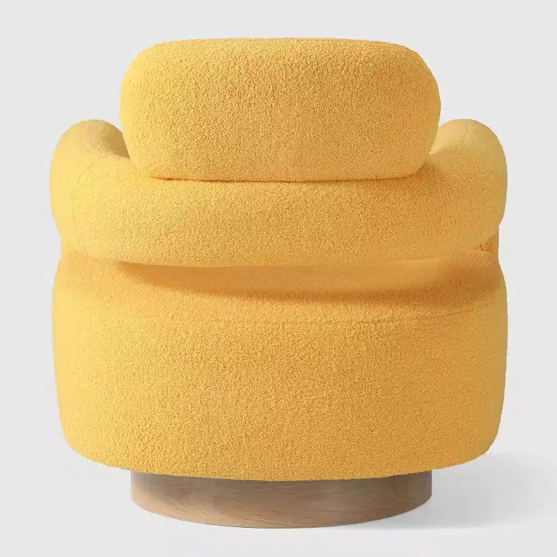 WestinTrends Alexandria Poltrona Girevole Accent con Schienale Curvo Rivestita in Finta Pelliccia di Agnello Stile Mid-Century Moderno (Set da 2)