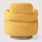 WestinTrends Alexandria Poltrona Girevole Accent con Schienale Curvo Rivestita in Finta Pelliccia di Agnello Stile Mid-Century Moderno (Set da 2)