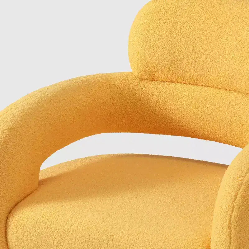 WestinTrends Alexandria Poltrona Girevole Accent con Schienale Curvo Rivestita in Finta Pelliccia di Agnello Stile Mid-Century Moderno (Set da 2)