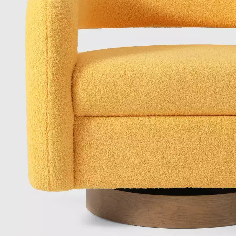 WestinTrends Alexandria Poltrona Girevole Accent con Schienale Curvo Rivestita in Finta Pelliccia di Agnello Stile Mid-Century Moderno (Set da 2)