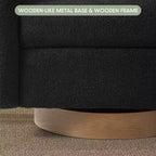 WestinTrends Alexandria Poltrona Girevole Accent con Schienale Curvo Rivestita in Finta Pelliccia di Agnello Stile Mid-Century Moderno (Set da 2)