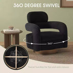 WestinTrends Alexandria Poltrona Girevole Accent con Schienale Curvo Rivestita in Finta Pelliccia di Agnello Stile Mid-Century Moderno (Set da 2)