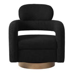 WestinTrends Alexandria Poltrona Girevole Accent con Schienale Curvo Rivestita in Finta Pelliccia di Agnello Stile Mid-Century Moderno (Set da 2)