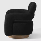 WestinTrends Alexandria Poltrona Girevole Accent con Schienale Curvo Rivestita in Finta Pelliccia di Agnello Stile Mid-Century Moderno (Set da 2)