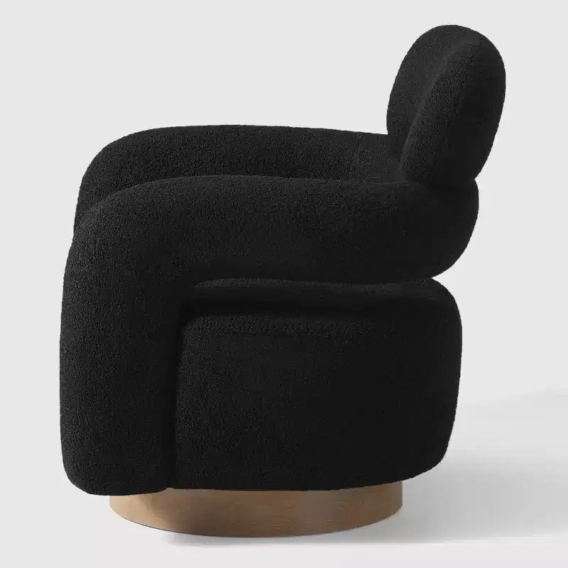 WestinTrends Alexandria Poltrona Girevole Accent con Schienale Curvo Rivestita in Finta Pelliccia di Agnello Stile Mid-Century Moderno (Set da 2)