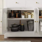 Credenza da fattoria da 55 pollici, grande mobile stretto in legno per sala da pranzo, soggiorno, angolo caffè con cassetti e 4 ante