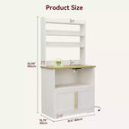 Scaffale da Panettiere con Contenitore - Supporto per Microonde con Prese di Corrente, con Piano Spesso, Scaffale da Panettiere Rustico per Cucina, Sala da Pranzo
