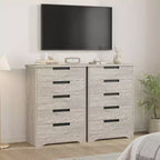 Comò a 5 cassetti in legno per camera da letto, cassettiera moderna grigia con maniglie a incasso, organizer per soggiorno, cameretta, corridoio o ingresso