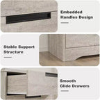 Comò a 5 cassetti in legno per camera da letto, cassettiera moderna grigia con maniglie a incasso, organizer per soggiorno, cameretta, corridoio o ingresso