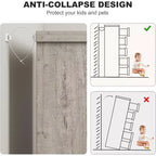 Comò a 5 cassetti in legno per camera da letto, cassettiera moderna grigia con maniglie a incasso, organizer per soggiorno, cameretta, corridoio o ingresso