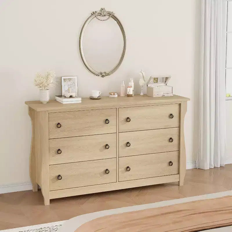 Cassettiera moderna - Design elegante in stile bohémien con rattan intrecciato, gambe curve e spazio versatile per camera da letto, soggiorno o corridoio