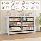 Cassettiera moderna - Design elegante in stile bohémien con rattan intrecciato, gambe curve e spazio versatile per camera da letto, soggiorno o corridoio