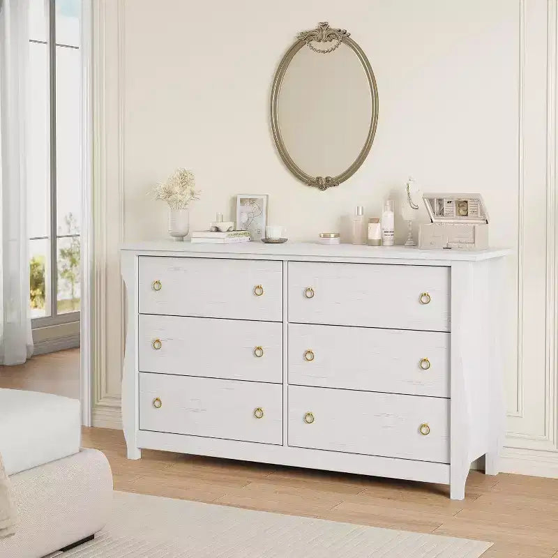 Cassettiera moderna - Design elegante in stile bohémien con rattan intrecciato, gambe curve e spazio versatile per camera da letto, soggiorno o corridoio