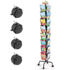 VEVOR Greeting Cards Display Rack, 32 Pockets Rotating Postcard Brochure Display Stand, 360 Spinning Card Display Rack with Sign Holder
