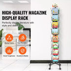 Espositore VEVOR per Biglietti di Auguri, Porta Cartoline e Brochure Girevole a 32 Scomparti, Espositore Girevole a 360 Gradi con Portainsegne