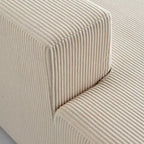 Divano componibile a U in velluto a coste, chaise longue reversibile e cuscini imbottiti, design moderno da 122 pollici