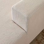 Divano componibile a U in velluto a coste, chaise longue reversibile e cuscini imbottiti, design moderno da 122 pollici