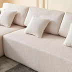 Divano componibile a U in velluto a coste, chaise longue reversibile e cuscini imbottiti, design moderno da 122 pollici