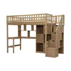 Letto a soppalco singolo Whisen Wood con scrivania integrata