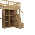 Letto a soppalco singolo Whisen Wood con scrivania integrata