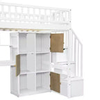 Letto a soppalco singolo Whisen Wood con scrivania integrata