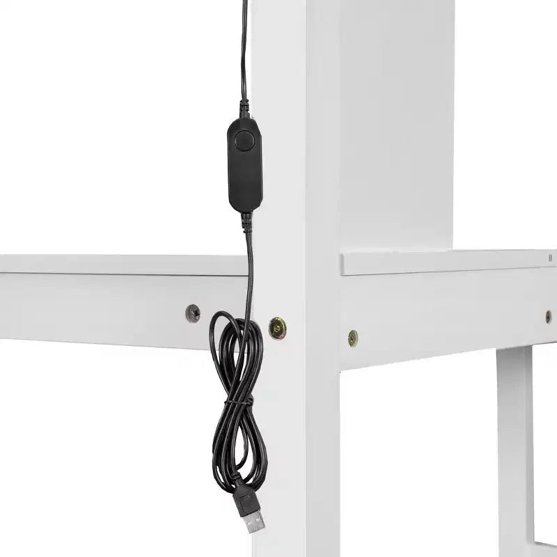 Letto a soppalco singolo Whisen Wood con scrivania integrata