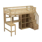 Letto a soppalco singolo Whisen Wood con scrivania integrata