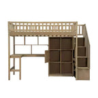 Letto a soppalco singolo Whisen Wood con scrivania integrata