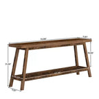 MAYEERTY Tavolo Consolle Extra Lungo a 2 Livelli da 180 cm Stile Rustico/Country Base a Trapezio Robusta