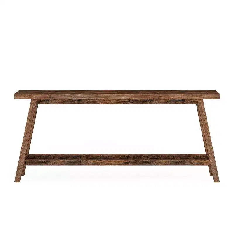 MAYEERTY Tavolo Consolle Extra Lungo a 2 Livelli da 180 cm Stile Rustico/Country Base a Trapezio Robusta