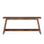 MAYEERTY Tavolo Consolle Extra Lungo a 2 Livelli da 180 cm Stile Rustico/Country Base a Trapezio Robusta