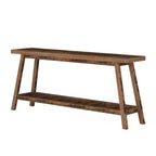 MAYEERTY Tavolo Consolle Extra Lungo a 2 Livelli da 180 cm Stile Rustico/Country Base a Trapezio Robusta