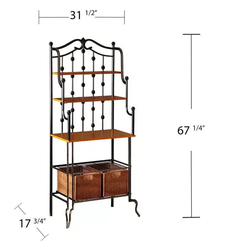 Scaffale per panettiere Saint Pierre - Nero/Marrone - SEI