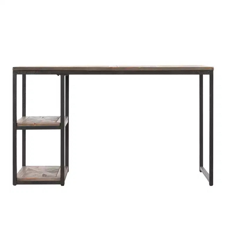 Scrivania Garviston in Legno Riciclato - Stile Industriale - Nera - SEI
